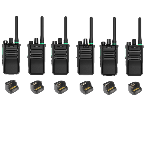 Set van 6 Caltta PH600 UHF DMR 403-470Mhz portofoons met enkelvoudige lader | PH600