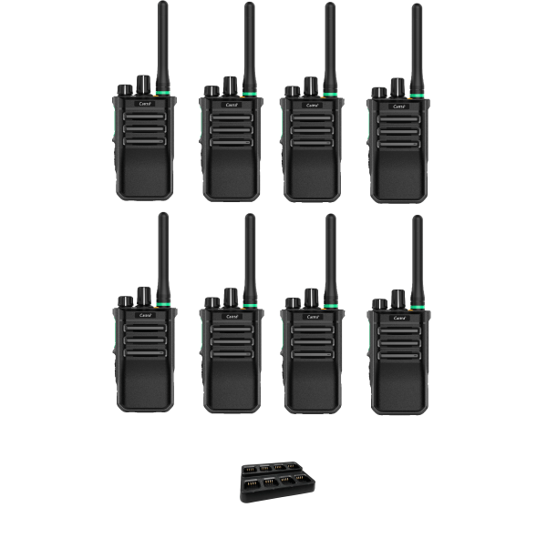 Set van 8 Caltta PH600 UHF DMR 403-470Mhz portofoons met multi lader | PH600