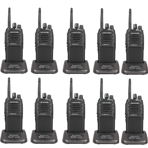 Set van 10 Kenwood ProTalk TK-3701D licentievrije PMR446-portofoons