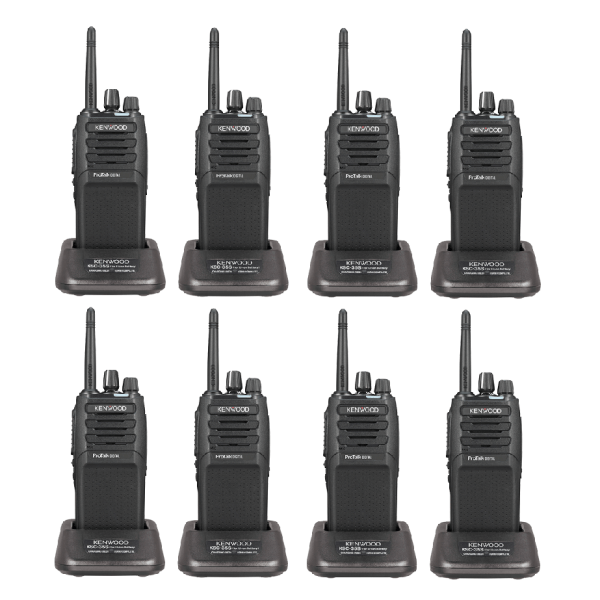 Set van 8 Kenwood ProTalk TK-3701D licentievrije PMR446-portofoons
