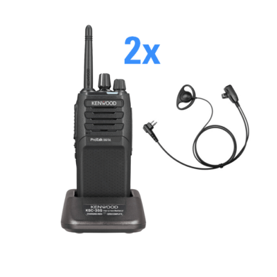 Set van 2 Kenwood ProTalk TK-3701D Digitale Portofoon met oortjes