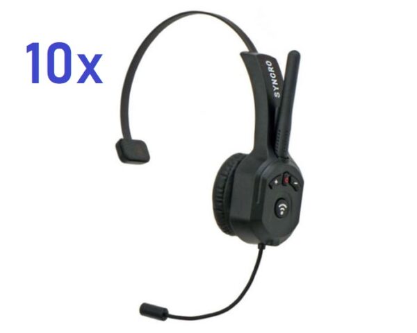 Set van 10 Syncro PMR446 headset met geïntegreerde portofoon |  SV-10