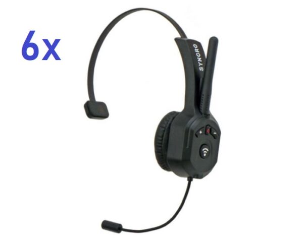 Set van 6 Syncro PMR446 headset met geïntegreerde portofoon |  SV-10