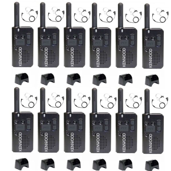 Set van 12 Kenwood PKT-23E vergunningsvrij met laders en security oortjes | PKT-23