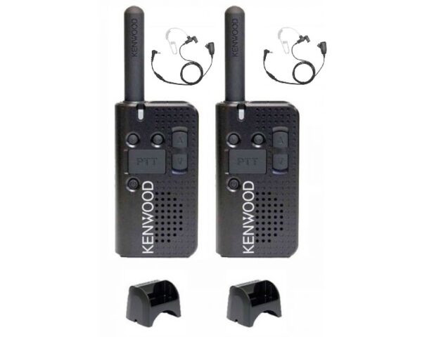 Set van 2 Kenwood PKT-23E vergunningsvrij met laders en security oortjes | PKT-23