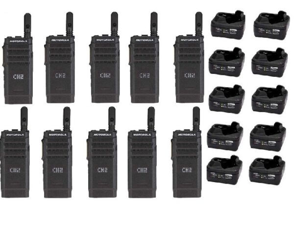 Set van 10 Motorola SL1600 UHF DMR 403-470 MHz portofoons met laadbakjes | SL1600