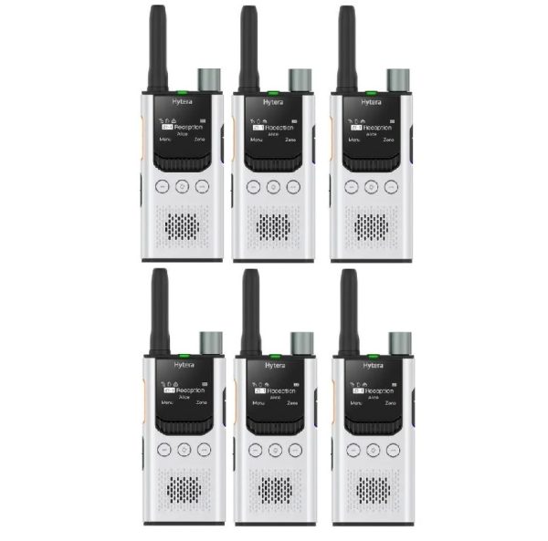Set van 6 Hytera S1 PRO licentievrije 446-portofoons | S1 PRO wit