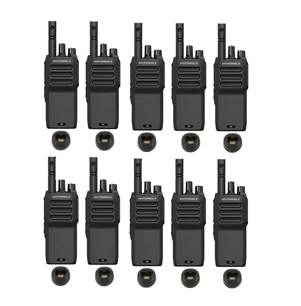 Set van 10 Motorola R2 UHF analoge portofoons inclusief laders | R2