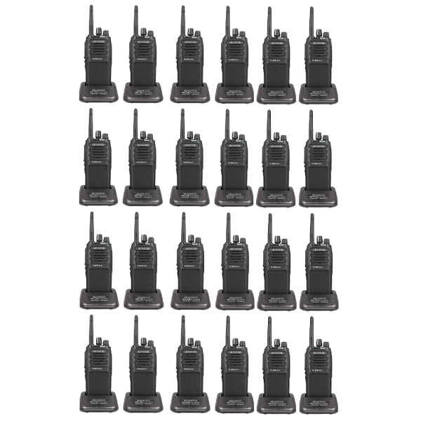 Set van 24 Kenwood ProTalk TK-3701D licentievrije PMR446-portofoons inclusief laders