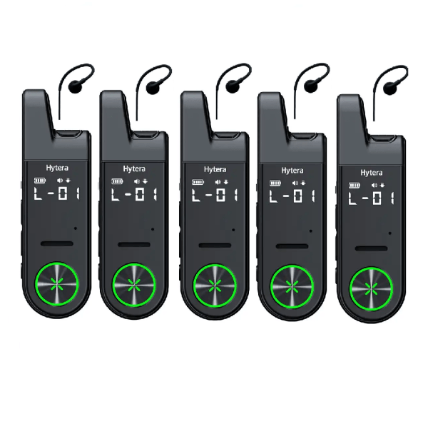 Set van 5 Hytera S1 Mini licentievrije 446-portofoons met oortjes | S1 mini