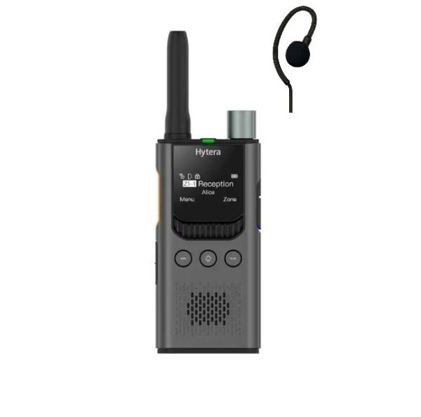 Hytera S1 PRO licentievrije 446-portofoon met C-ring oortje | S1 PRO grijs