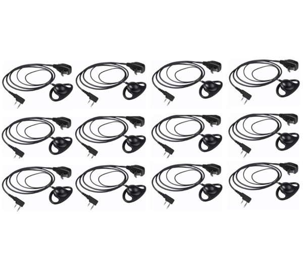 Set van 12 security oortjes D-vorm met K1-aansluiting | SV-3222-K1-1W