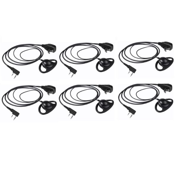 Set van 6 security oortjes D-vorm met K1-aansluiting | SV-3222-K1-1W