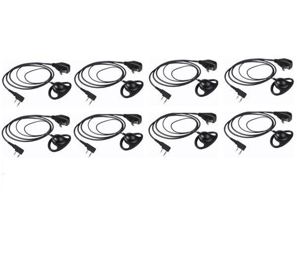 Set van 8 security oortjes D-vorm met K1-aansluiting | SV-3222-K1-1W